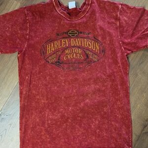 Harley-Davidson Men's Red Vintage-Style Logo T-Shirt